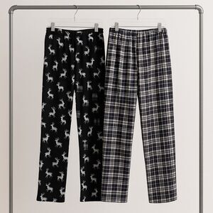 2 Men’s Flannel Pajama Bottom Sleep Pants Size Medium